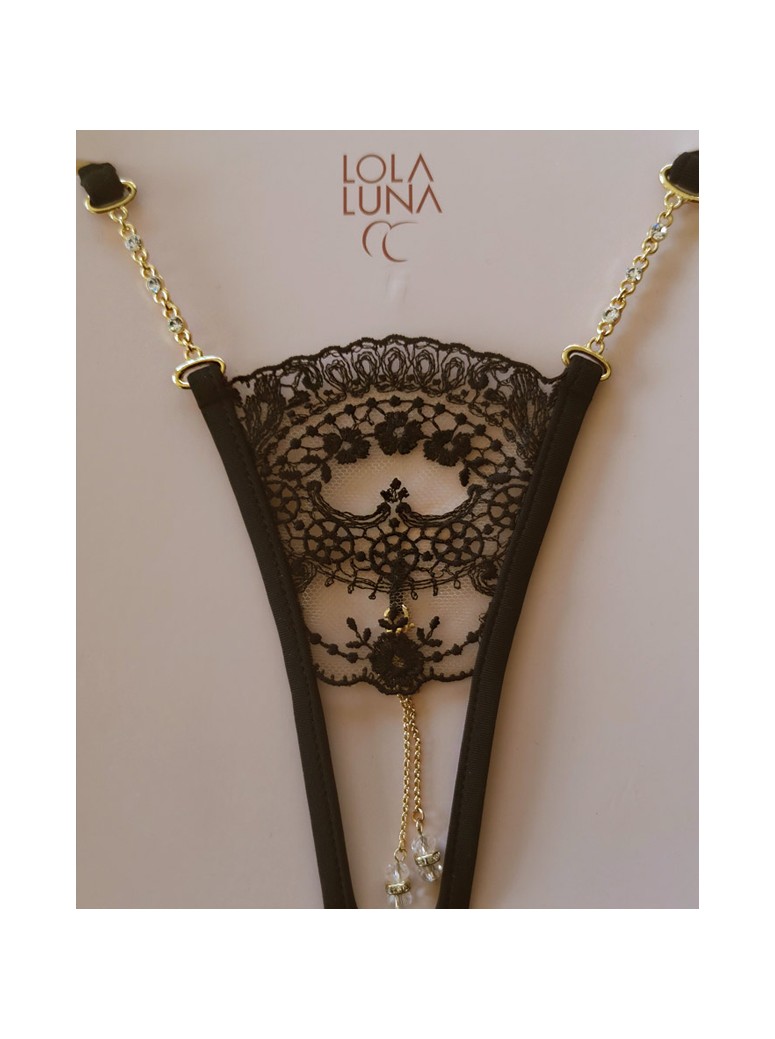 sexy perizoma gioiello aperto all'inguine con eleganti ricami modello Calypso