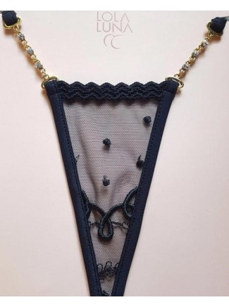 sensuale micro perizoma gioiello in tulle ricamato modello Lena