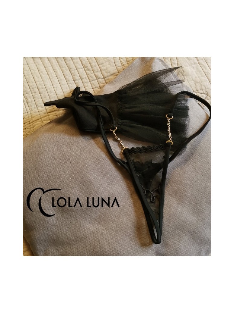 sensuale micro perizoma gioiello in tulle ricamato modello Lena