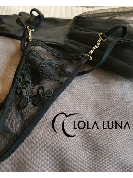 sensuale perizoma gioiello in tulle ricamato modello Lena