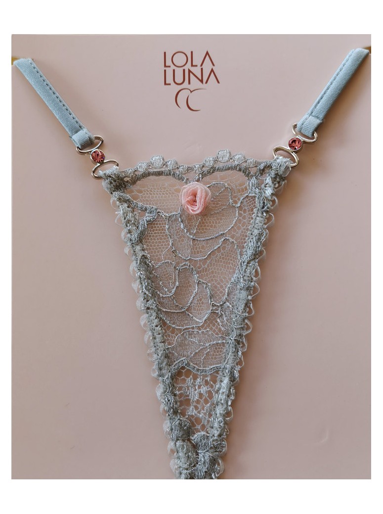 sexy micro perizoma gioiello in pizzo argentato modello Salsa