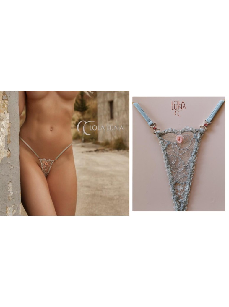 sexy micro perizoma gioiello in pizzo argentato modello Salsa