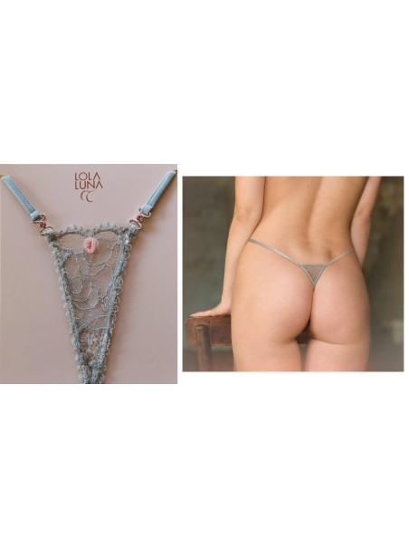 sexy micro perizoma gioiello in pizzo argentato modello Salsa