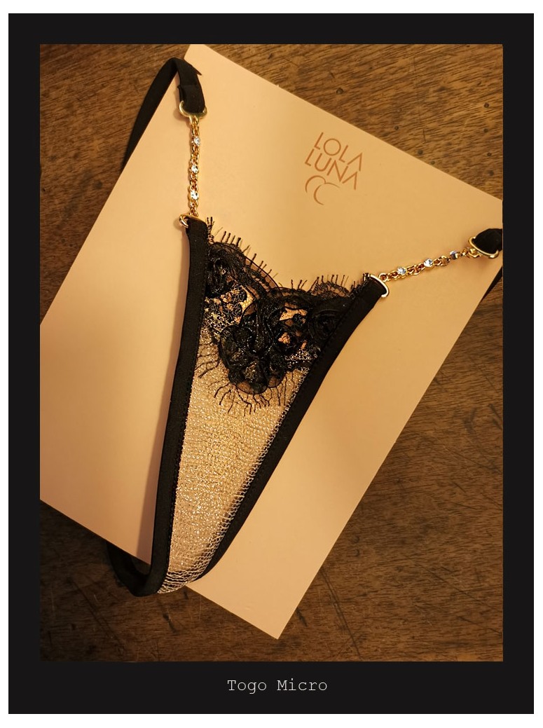 sensuale micro perizoma gioiello con inserto in pizzo modello Togo