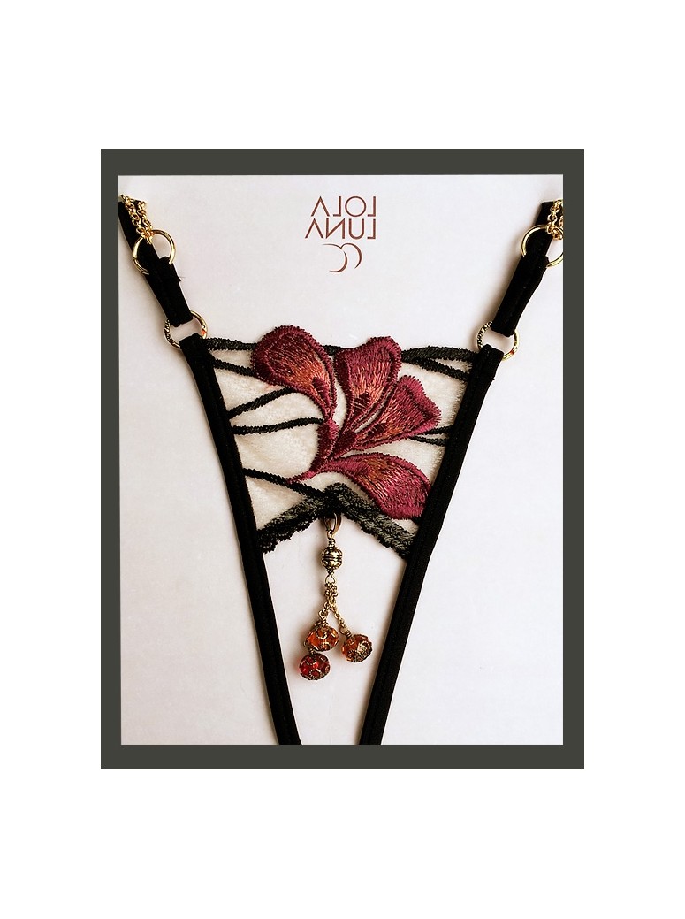 sexy perizoma gioiello aperto con stringhe regolabili modello Gaia