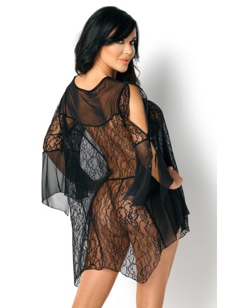 Beauty Night Lingerie vestaglia in tulle e pizzo con perizoma Sissy 2