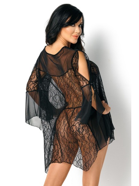 Beauty Night Lingerie vestaglia in tulle e pizzo con perizoma Sissy