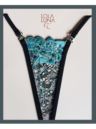 intrigante micro perizoma gioiello in pizzo azzurro modello Celestie 2