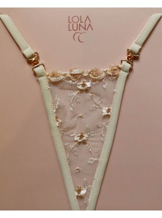 sexy micro perizoma in tulle ricamato con bijoux modello Vera 2