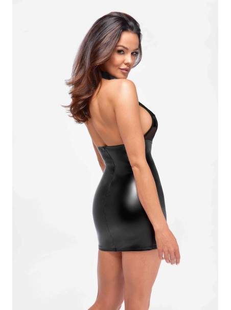 miniabito in tessuto wetlook e tulle  Noir Handmade