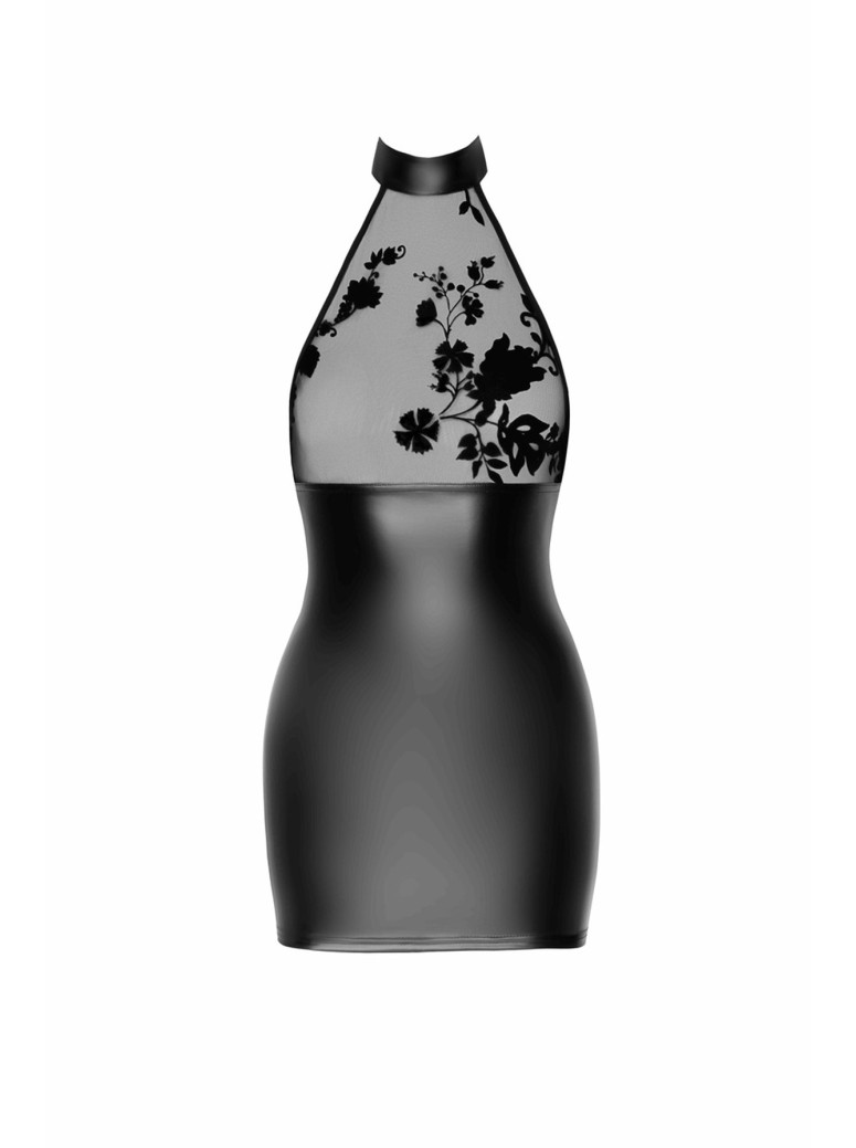 miniabito in tessuto wetlook e tulle  Noir Handmade