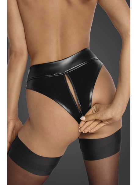 sexy mutandine in ecopelle con doppia cerniera Noir Handmade