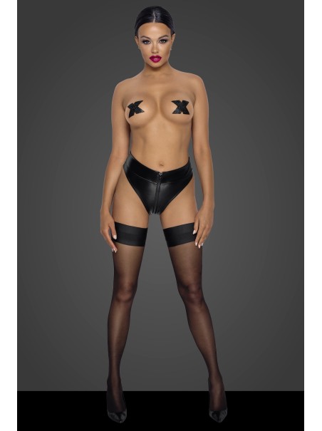 sexy mutandine in ecopelle con doppia cerniera Noir Handmade