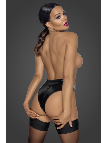 sexy mutandine in ecopelle con doppia cerniera Noir Handmade