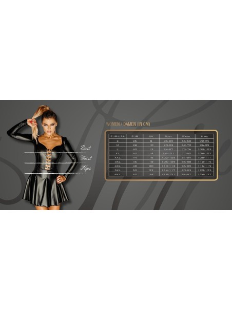 sexy perizoma in ecopelle con gancetti dorati Noir Handmade