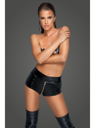 shorts in tessuto wetlook con zip Noir Handmade 2