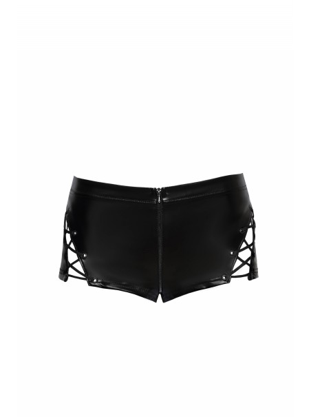 Noir Handmade shorts wetlook con stringhe e zip
