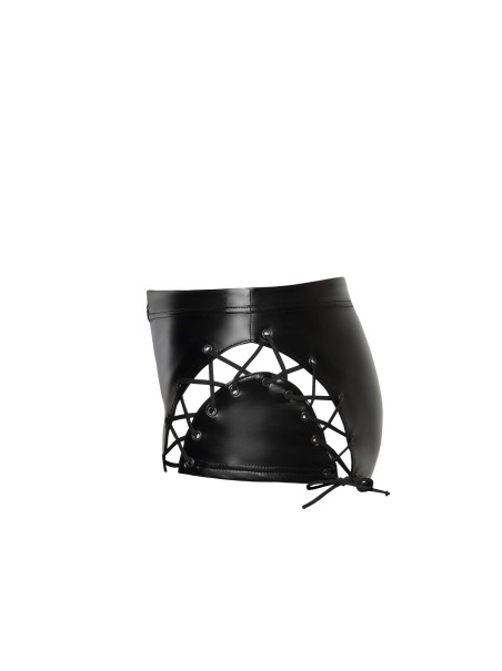 Noir Handmade shorts wetlook con stringhe e zip
