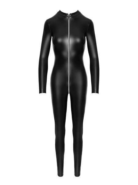 Noir Handmade tuta in tessuto effetto bagnato con zip