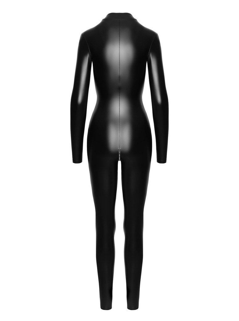 Noir Handmade tuta in tessuto effetto bagnato con zip