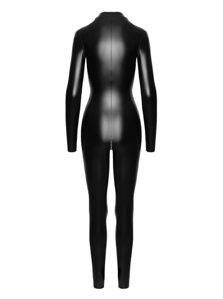 Noir Handmade tuta in tessuto effetto bagnato con zip
