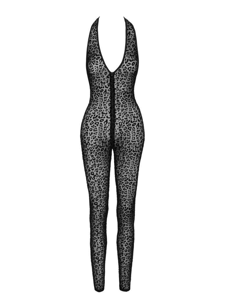 Noir Handmade tutina in tessuto traslucido leopardato