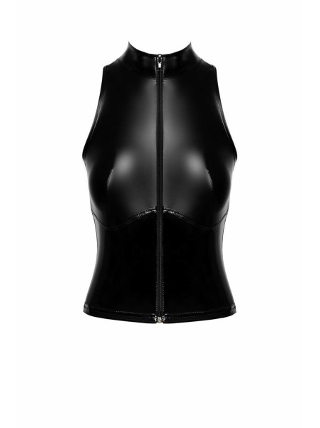 Noir Handmade top elasticizzato in wetlook con cerniera Noir Handmade top elasticizzato in wetlook con cerniera