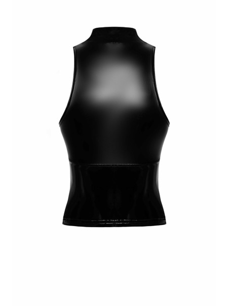 Noir Handmade top elasticizzato in wetlook con cerniera Noir Handmade top elasticizzato in wetlook con cerniera