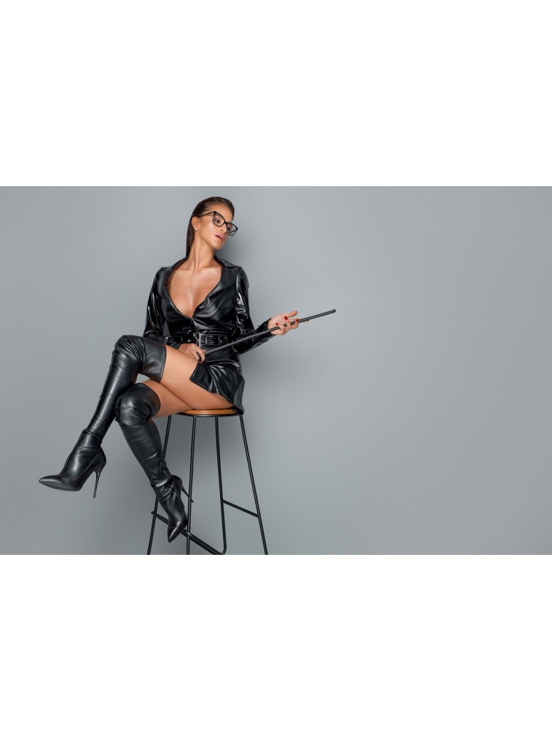 Noir Handmade Trench in tessuto wetlook con maniche in pvc