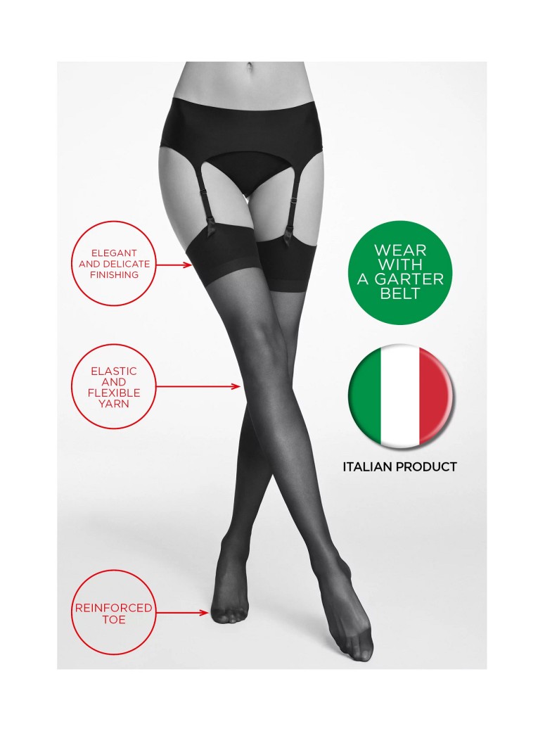 Veneziana calze velate da reggicalze 15 den in quattro colori