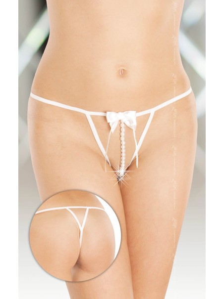 perizoma aperto con perle in due colori