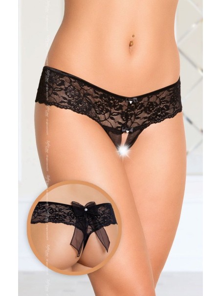 perizoma aperto in pizzo con fiocco