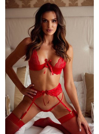 Beauty Night Lingerie sexy completino nero con reggicalze Rose