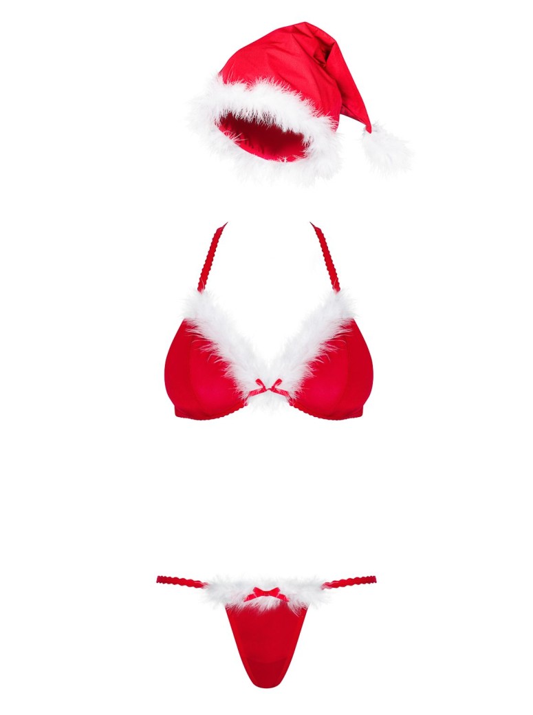 Obsessive completino intimo natalizio bikini con cappello Santastic