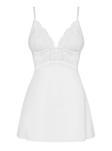 Obsessive Lingerie elegante babydoll bianco con perizoma collezione 810 Obsessive Lingerie elegante babydoll bianco con perizoma collezione 810