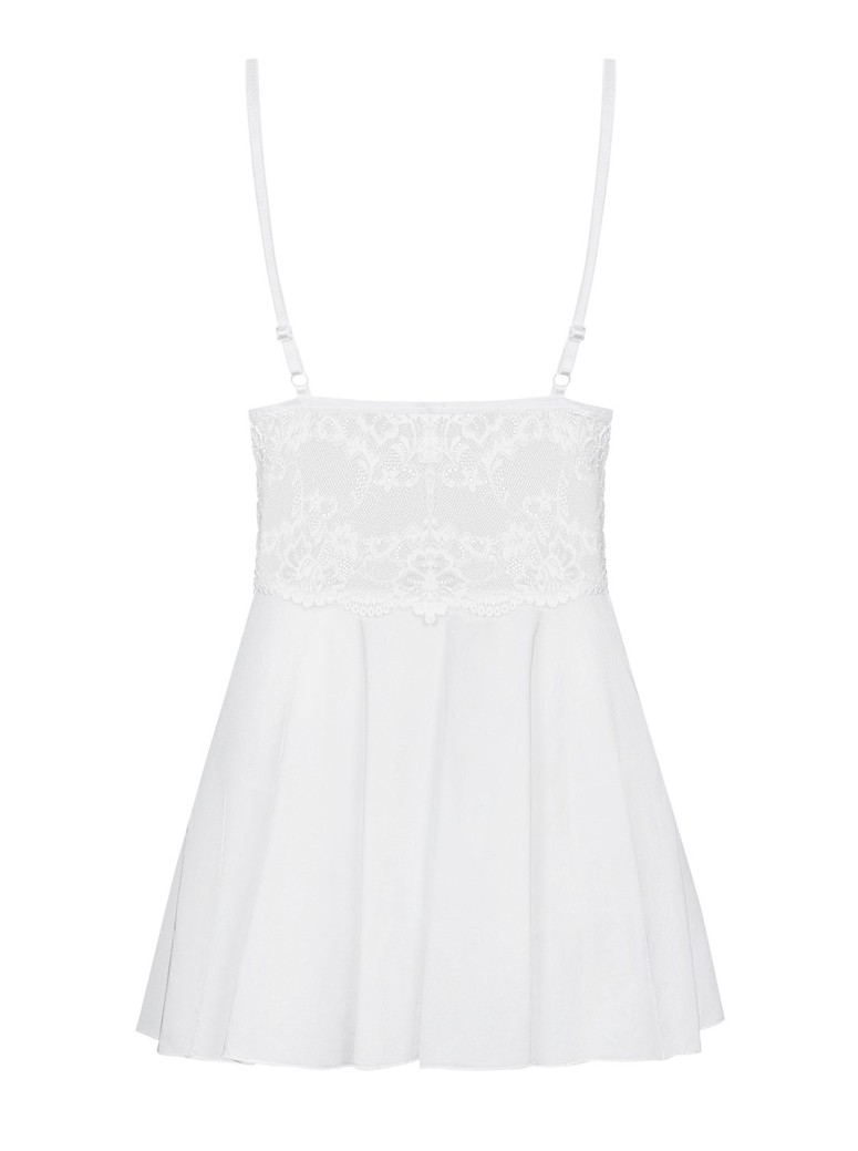 Obsessive Lingerie elegante babydoll bianco con perizoma collezione 810
