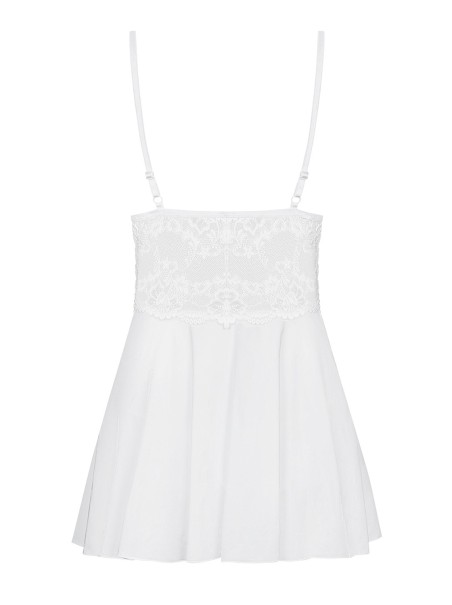 Obsessive Lingerie elegante babydoll bianco con perizoma collezione 810 Obsessive Lingerie elegante babydoll bianco con perizoma collezione 810