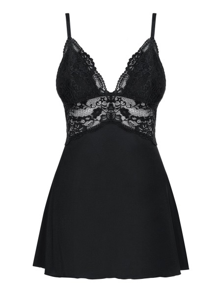Obsessive Lingerie elegante babydoll nero con perizoma collezione 810 Obsessive Lingerie elegante babydoll nero con perizoma collezione 810