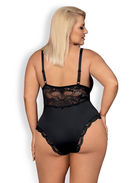 Obsessive elegante body nero con inserto in pizzo collezione 810 Obsessive elegante body nero con inserto in pizzo collezione 810