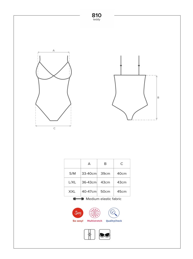 Obsessive elegante body nero con inserto in pizzo collezione 810