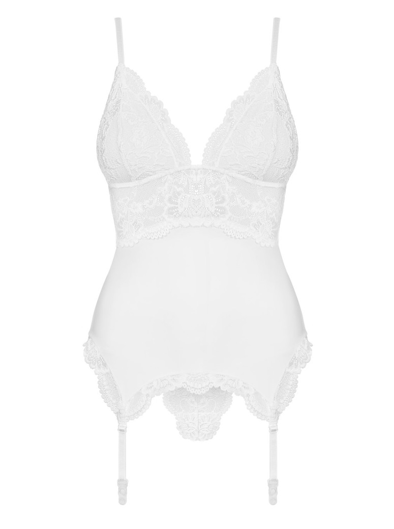 Obsessive corsetto bianco con perizoma collezione Obsessive 810