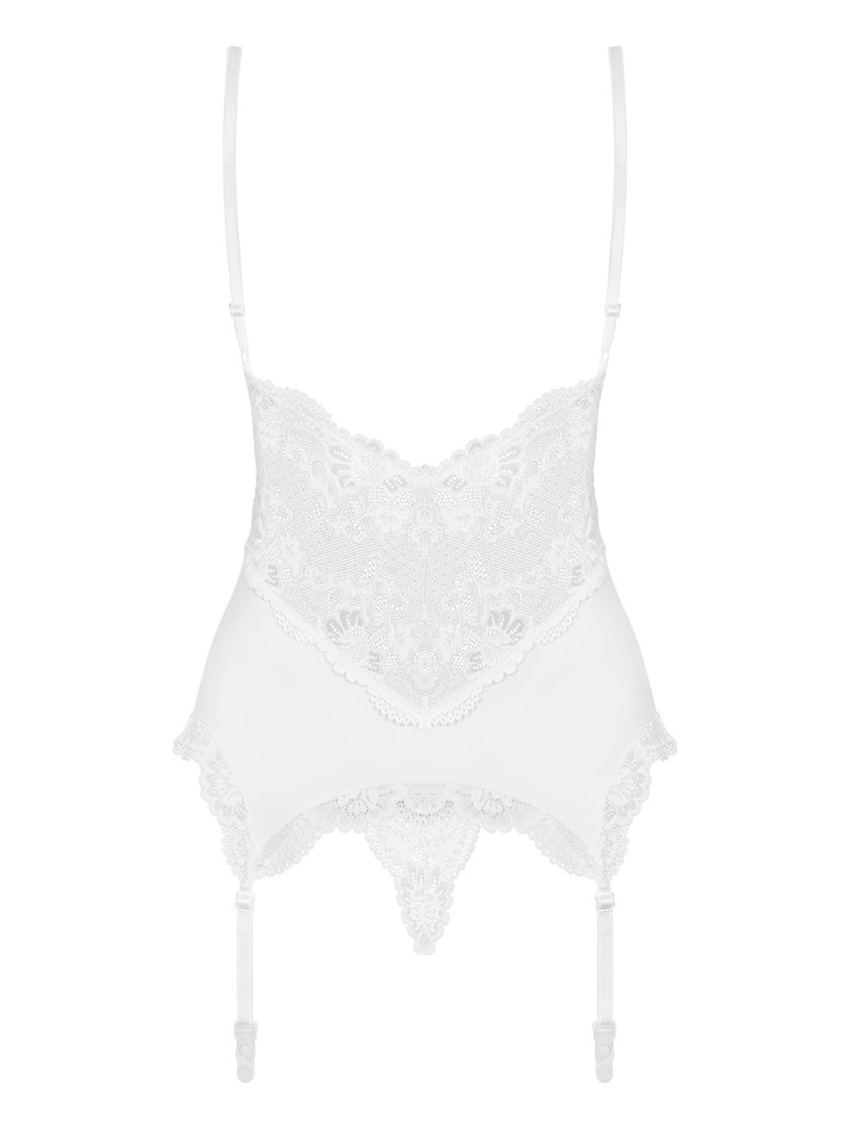 Obsessive corsetto bianco con perizoma collezione Obsessive 810