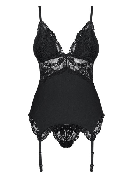 Obsessive Lingerie corsetto nero con perizoma collezione Obsessive 810 Obsessive Lingerie corsetto nero con perizoma collezione Obsessive 810