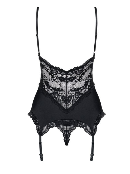 Obsessive Lingerie corsetto nero con perizoma collezione Obsessive 810 Obsessive Lingerie corsetto nero con perizoma collezione Obsessive 810