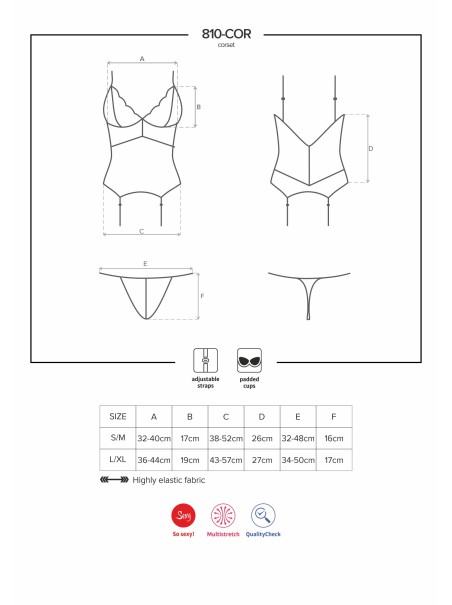 Obsessive Lingerie corsetto nero con perizoma collezione Obsessive 810 Obsessive Lingerie corsetto nero con perizoma collezione Obsessive 810