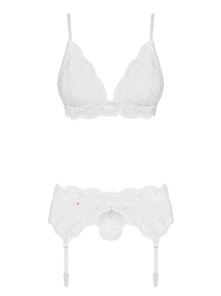 Obsessive Lingerie completino intimo in pizzo bianco con reggicalze 810 Obsessive Lingerie completino intimo in pizzo bianco con reggicalze 810