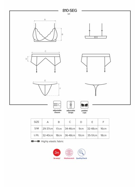 Obsessive Lingerie completino intimo in pizzo bianco con reggicalze 810 Obsessive Lingerie completino intimo in pizzo bianco con reggicalze 810