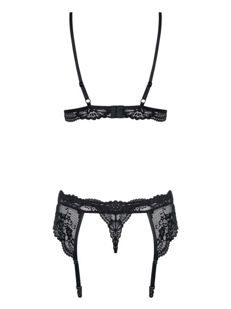 Obsessive Lingerie completino intimo in pizzo nero con reggicalze 810 Obsessive Lingerie completino intimo in pizzo nero con reggicalze 810