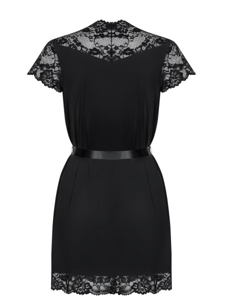 Obsessive Lingerie elegante vestaglia nera con scollatura collezione 810