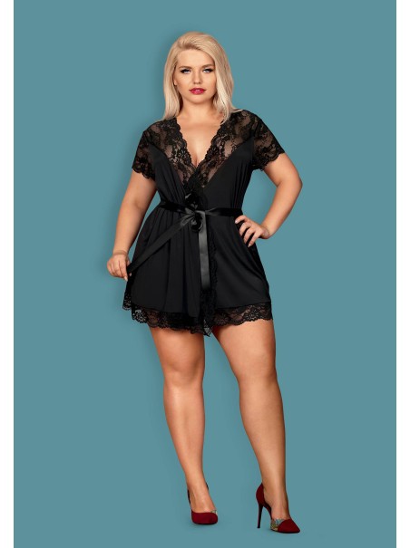 Obsessive Lingerie 810 vestaglia nera misura Curvy XXL Obsessive Lingerie 810 vestaglia nera misura Curvy XXL
